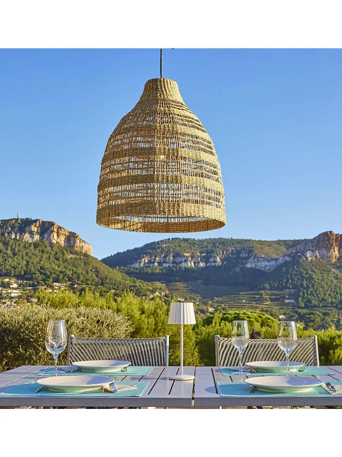 Außenleuchte "Freya" in Hellbraun - (H)56 x Ø 49 cm