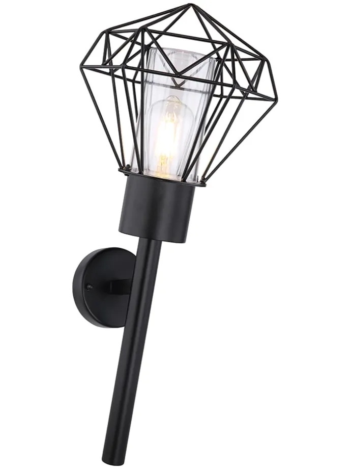Außenleuchte "Horace" in Schwarz - (B)22,5 x (H)28,5 cm