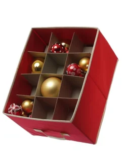 Aufbewahrungsbox für 24 Christbaumkugeln in rot