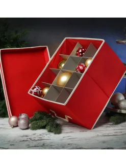 Aufbewahrungsbox für 24 Christbaumkugeln in rot