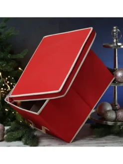 Aufbewahrungsbox für 24 Christbaumkugeln in rot
