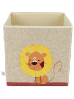 Aufbewahrungsbox "Löwe" in Beige - (B)33 x (H)33 x (T)33 cm