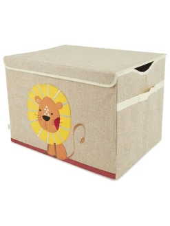 Aufbewahrungsbox mit Deckel "Löwe" in Beige - (B)51 x (H)36 x (T)36 cm