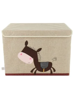Aufbewahrungsbox mit Deckel "Esel" in Beige - (B)51 x (H)36 x (T)36 cm
