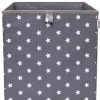 Aufbewahrungsbox "Sterne" in Anthrazit - (B)33 x (H)33 x (T)33 cm