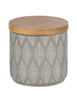 Aufbewahrungsdose "Tupian" in Grau - (H)10,5 x Ø 10 cm