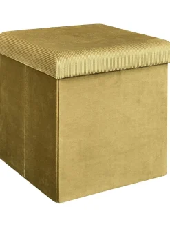 Aufbewahrungshocker "Giulia" in Senf - (B)38 x (H)38 x (T)38 cm