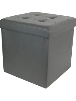 Aufbewahrungshocker in Grau - (B)38 x (H)38 x (T)38 cm