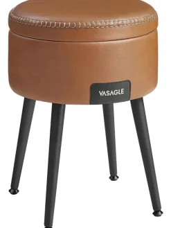 Aufbewahrungshocker in Hellbraun - (H)44,4 x Ø 32 cm