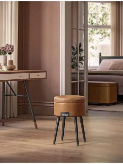 Aufbewahrungshocker in Hellbraun - (H)44,4 x Ø 32 cm