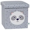 Aufbewahrungshocker "Panda" in Grau - (B)35 x (H)35 x (T)35 cm