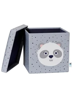 Aufbewahrungshocker "Panda" in Grau - (B)35 x (H)35 x (T)35 cm