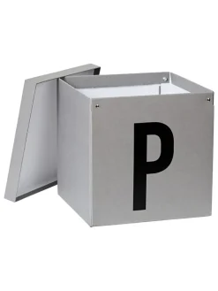 Aufbewahrungskiste "P" in Grau - (B)30 x (H)30 x (T)30 cm