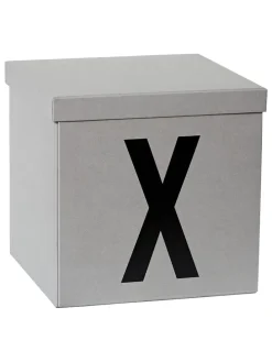 Aufbewahrungskiste "X" in Grau - (B)30 x (H)30 x (T)30 cm