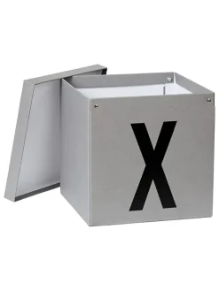 Aufbewahrungskiste "X" in Grau - (B)30 x (H)30 x (T)30 cm