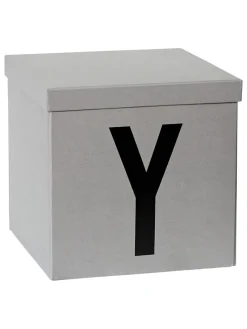 Aufbewahrungskiste "Y" in Grau - (B)30 x (H)30 x (T)30 cm