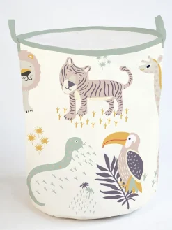 Aufbewahrungskorb "Africa" in Beige/ Bunt - (H)50 x Ø 40 cm