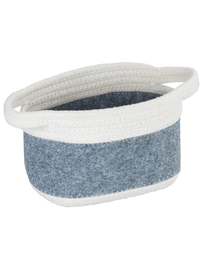 Aufbewahrungskorb "Bea" in Grau - (B)18 x (H)13 x (T)12 cm