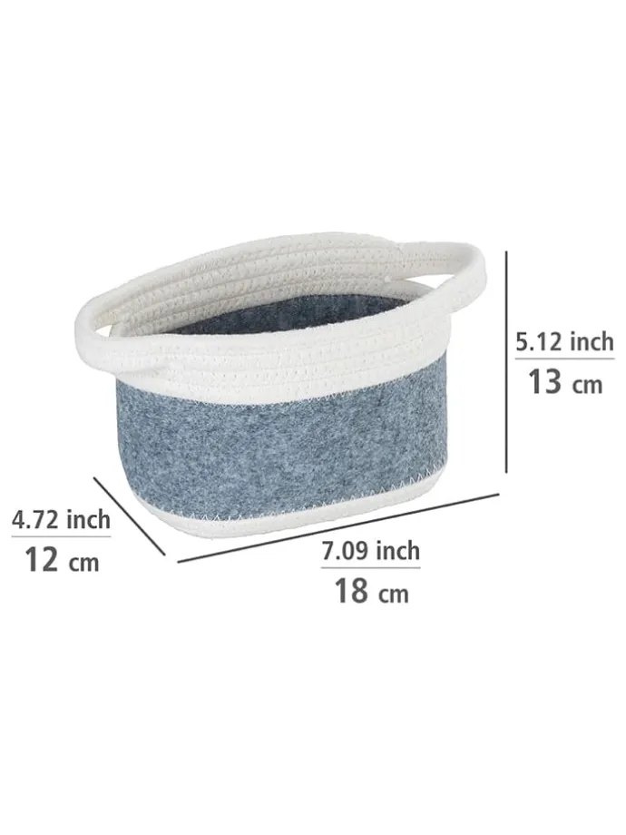 Aufbewahrungskorb "Bea" in Grau - (B)18 x (H)13 x (T)12 cm