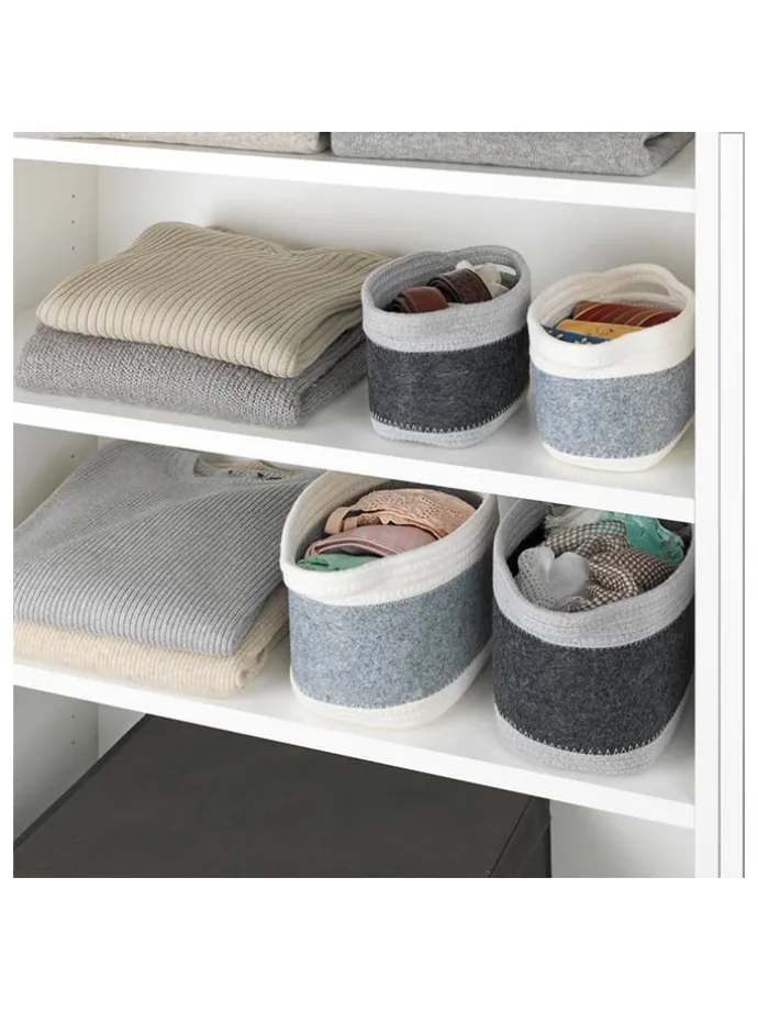 Aufbewahrungskorb "Bea" in Grau - (B)18 x (H)13 x (T)12 cm