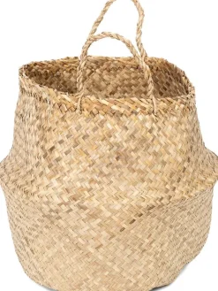 Aufbewahrungskorb "Belly" in Beige - (B)45 x (H)45 x (T)36 cm