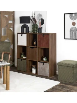 Aufbewahrungskorb in Braun/ Schwarz - (B)30 x (H)30 cm