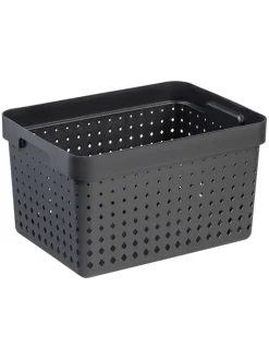 Aufbewahrungskorb in Grau - (B)26,8 x (H)20,9 x (T)35,7 cm