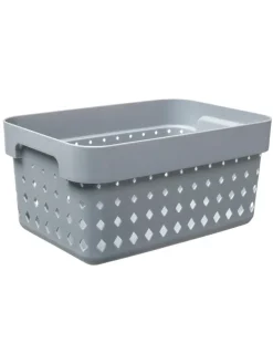 Aufbewahrungskorb in Grau - (B)18 x (H)12,6 x (T)26 cm