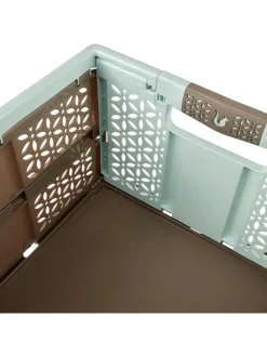 Aufbewahrungskorb in Hellbraun/ Hellblau - (B)48 x (H)34,5 x (T)23,5 cm