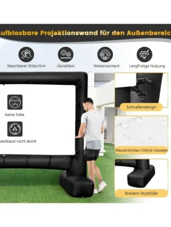 Aufblasbare Beamer Leinwand in Schwarz