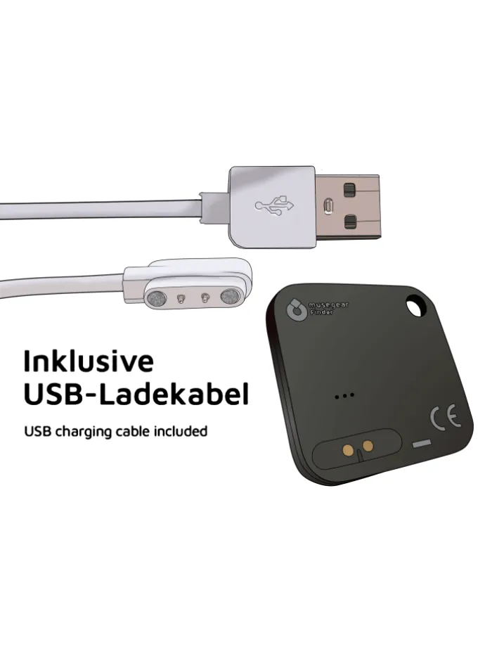 Aufladbarer Bluetooth-Schlüsselfinder "recharge" in schwarz, 4er Pack