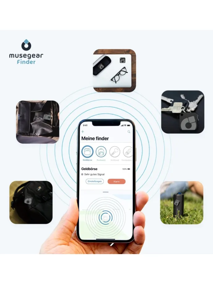 Aufladbarer Bluetooth-Schlüsselfinder "recharge" in schwarz, 3er Pack