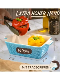 Auflaufform aus Keramik für 2 Personen - Für Lasagne, Tiramisu &