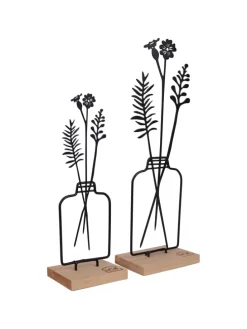 Aufsteller Blumenvase 2er Set in Schwarz