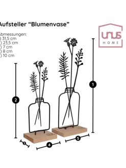 Aufsteller Blumenvase 2er Set in Schwarz