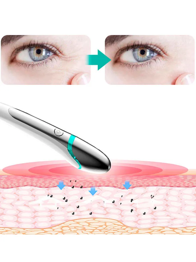 Augenmassagegerät in Weiß/ Silber