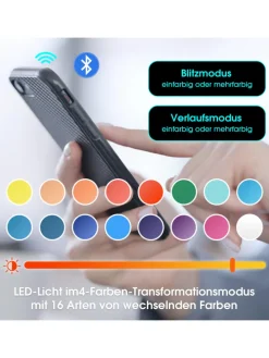 Ausziehbarer Couchtisch mit LED einstellbarem Lichtband und Stauraum, Schwarz