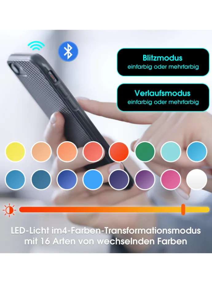 Ausziehbarer Couchtisch mit LED einstellbarem Lichtband und Stauraum, Schwarz