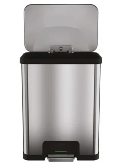 Automatik-Tretabfalleimer "Powerstep" in Silber - 38 l