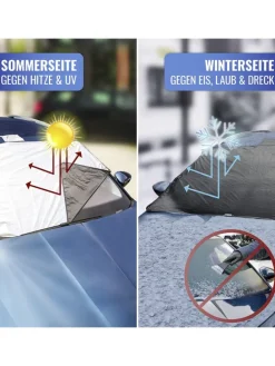 Auto-Scheibenabdeckung in Schwarz/ Silber - (L)96 x (B)156 cm