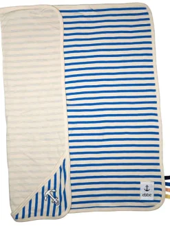Babydecke "Sincere" in Blau/ Weiß - (L)80 x (B)80 cm