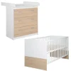 Babymöbel Set Gabriella 2-tlg. Bicolor mit Bett & Wickelkommode