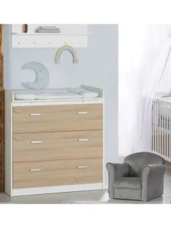 Babymöbel Set Gabriella 2-tlg. Bicolor mit Bett & Wickelkommode