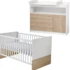 Babyzimmer Set Gabriella 2-tlg. Bicolor mit Babybett & Kommode