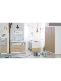 Babyzimmer Set Gabriella 2-tlg. Bicolor mit Babybett & Kommode