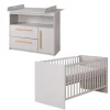 Babyzimmer Set Lea 2-tlg. Holz Beige/Grau mit Bett & Kommode