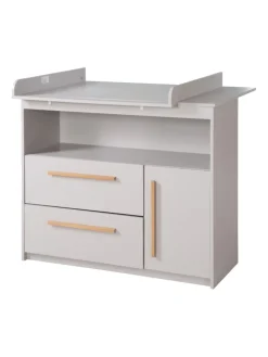 Babyzimmer Set Lea 2-tlg. Holz Beige/Grau mit Bett & Kommode