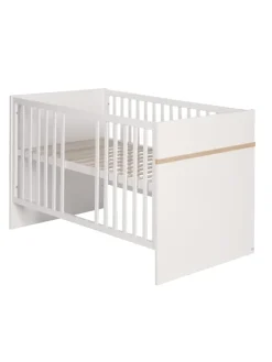 Babyzimmer Set Pia 2-tlg. Weiß/Sanremo Eiche mit Bett & Kommode