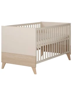 Babyzimmer Set Sidney 2-tlg. Beige/Eiche mit Bett & Wickelkommode