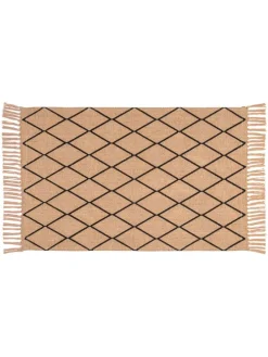 Badematte ''Calama'' in Beige/ Schwarz - (L)80 x (B)50 cm